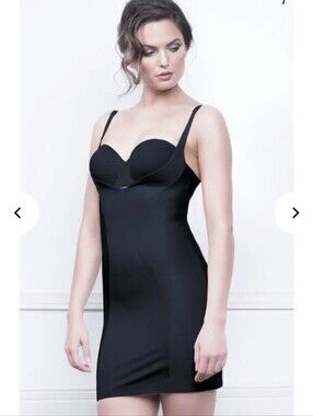 Body Hush By Norma Reed Torsette Slip With Targeted Panels Black XL